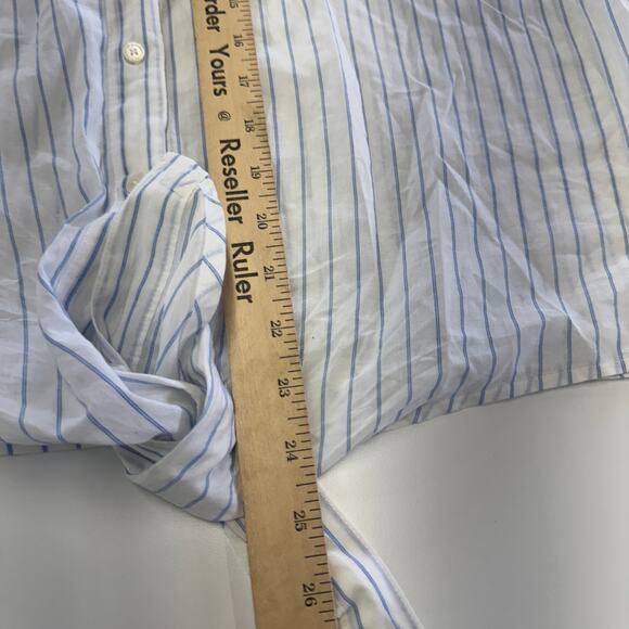 J.Crew‎ Top Womens Large White River Stripe Seacoast Tie Front Button Up Shirt - Picture 7 of 8